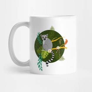 Lemurs in a Green Jungle Mug